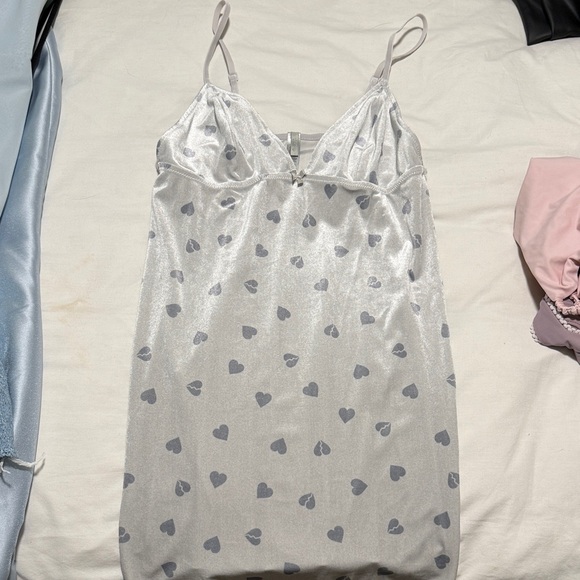 SKIMS Silver Heart-Patterned Slip Dress - Picture 1 of 1